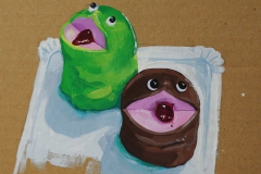 dessert froggos on a paper plate